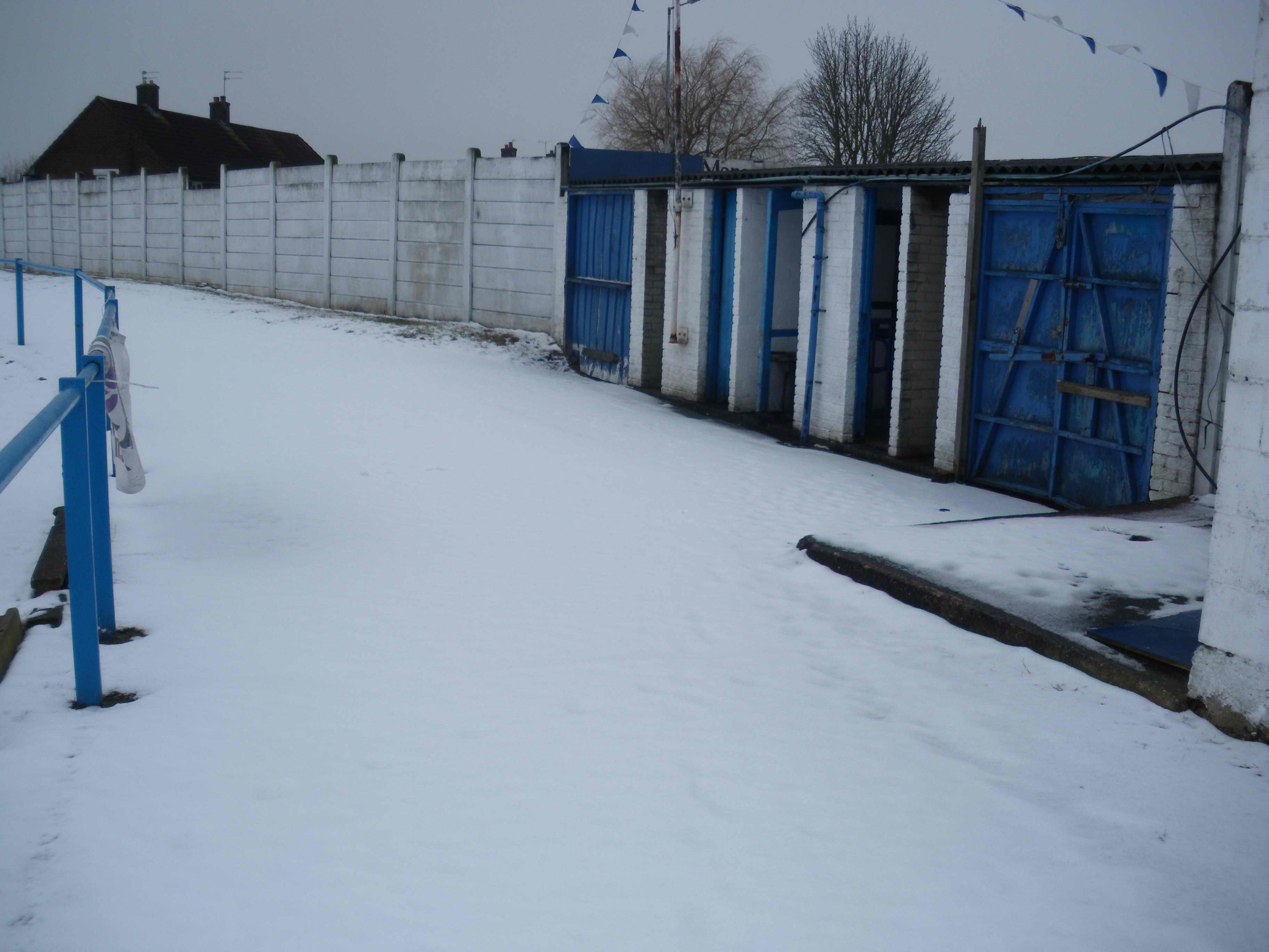 Barton Stadium in the snow